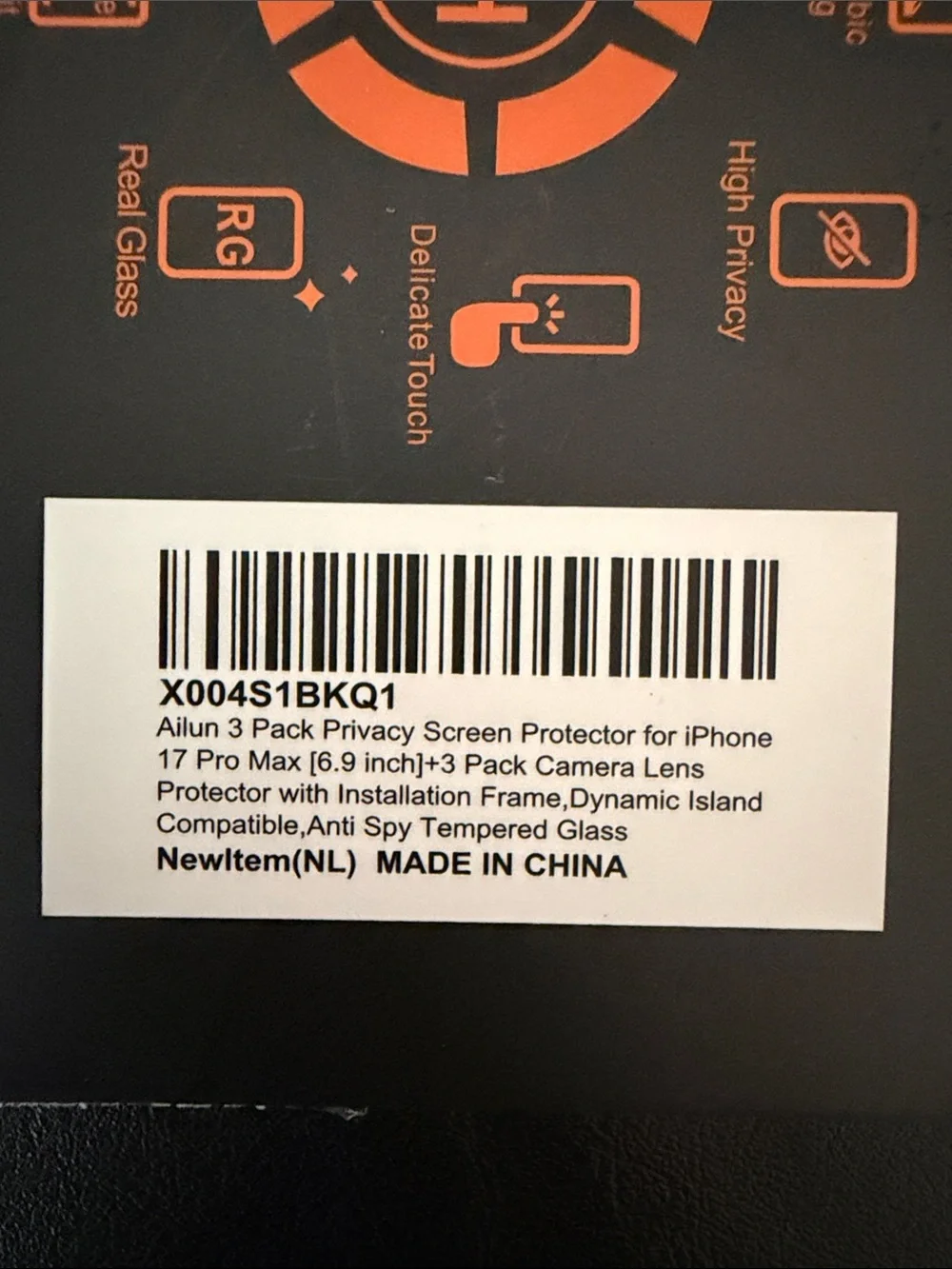 Ailun Privacy Glass Screen Protector - iPhone 17 Pro Max